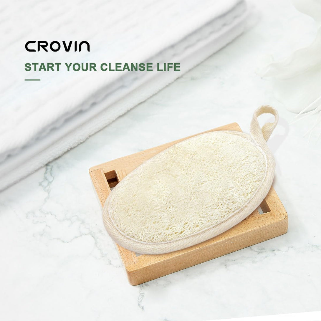 Natural Loofah Exfoliating Body Scrubber, Made with Natural Shower Loofah Sponge for Men and Women’S SPA (Pack of 4)