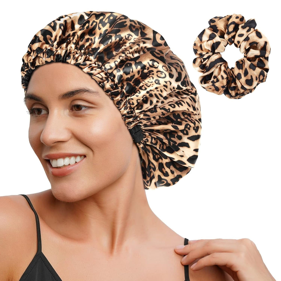 YANIBEST Double Layer Satin Bonnet Silk Bonnet Adjustable Hair Bonnet for Sleeping Bonnets for Women Curly Natural Hair Mom