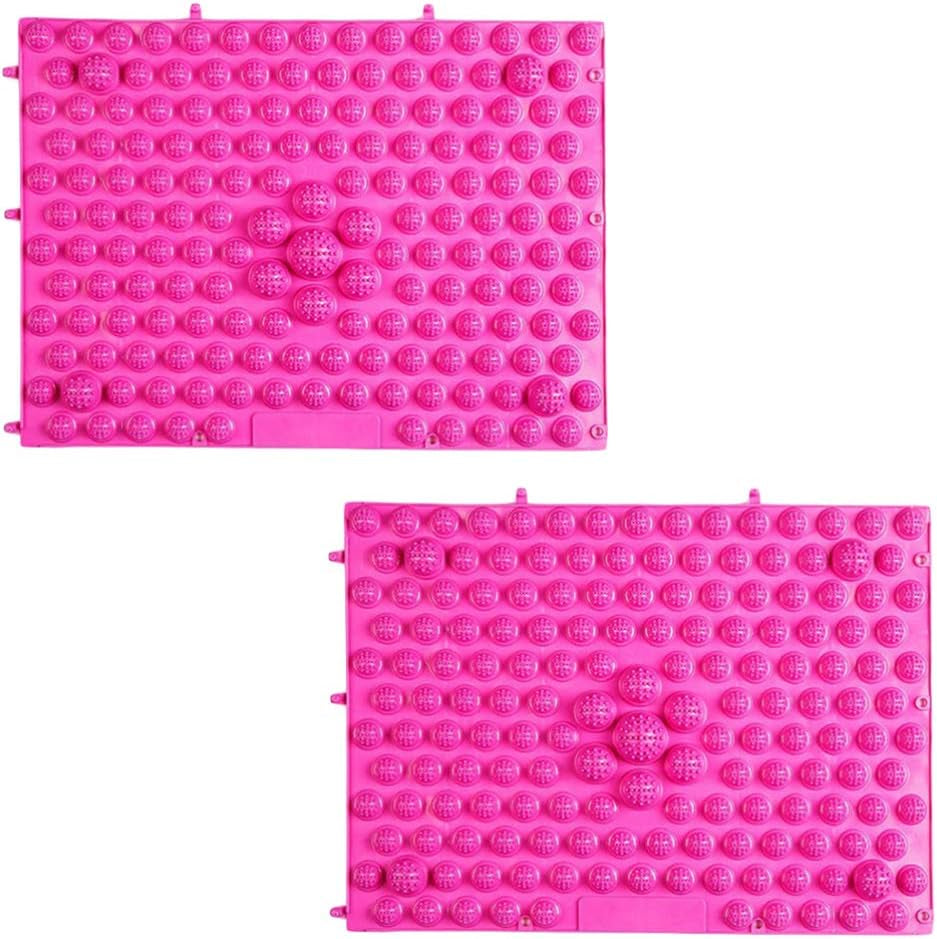 2Pcs Foot Massage Mat Acupressure Reflexology Pad for Heel Arch and Toe Relief Durable Foot Massager Tool for Home Office and Relaxation Rose Red