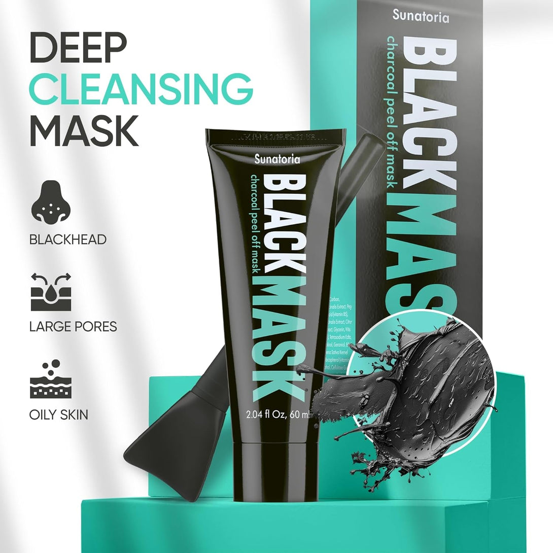 SUNATORIA Blackhead Remover Mask - for Women and Men - Activated Charcoal Peel off Face Mask - Deep Pore Cleaner Nose Blackhead Remover Pore Release - Black Head Remover for Face