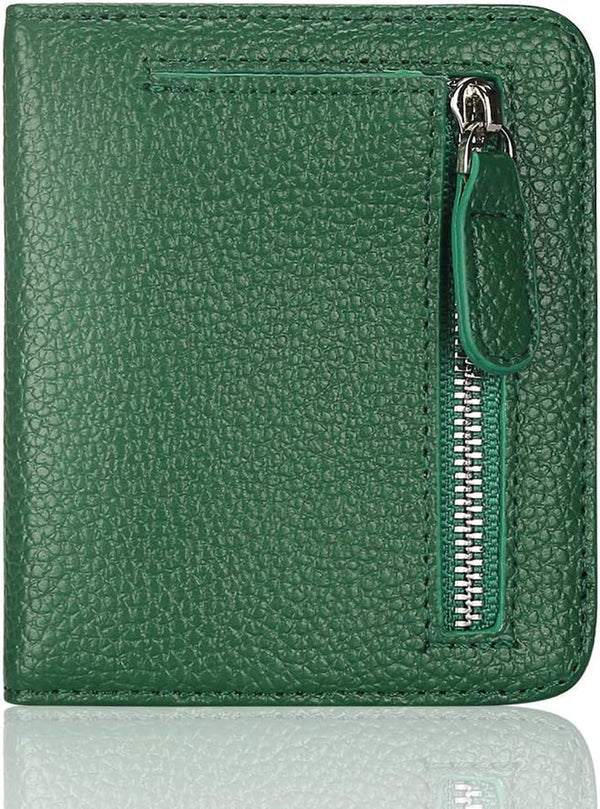 FUNTOR Small Wallets for Women, Ladies Small Compact Bifold Pocket RFID Blocking Genuine Leather Wallet for Women