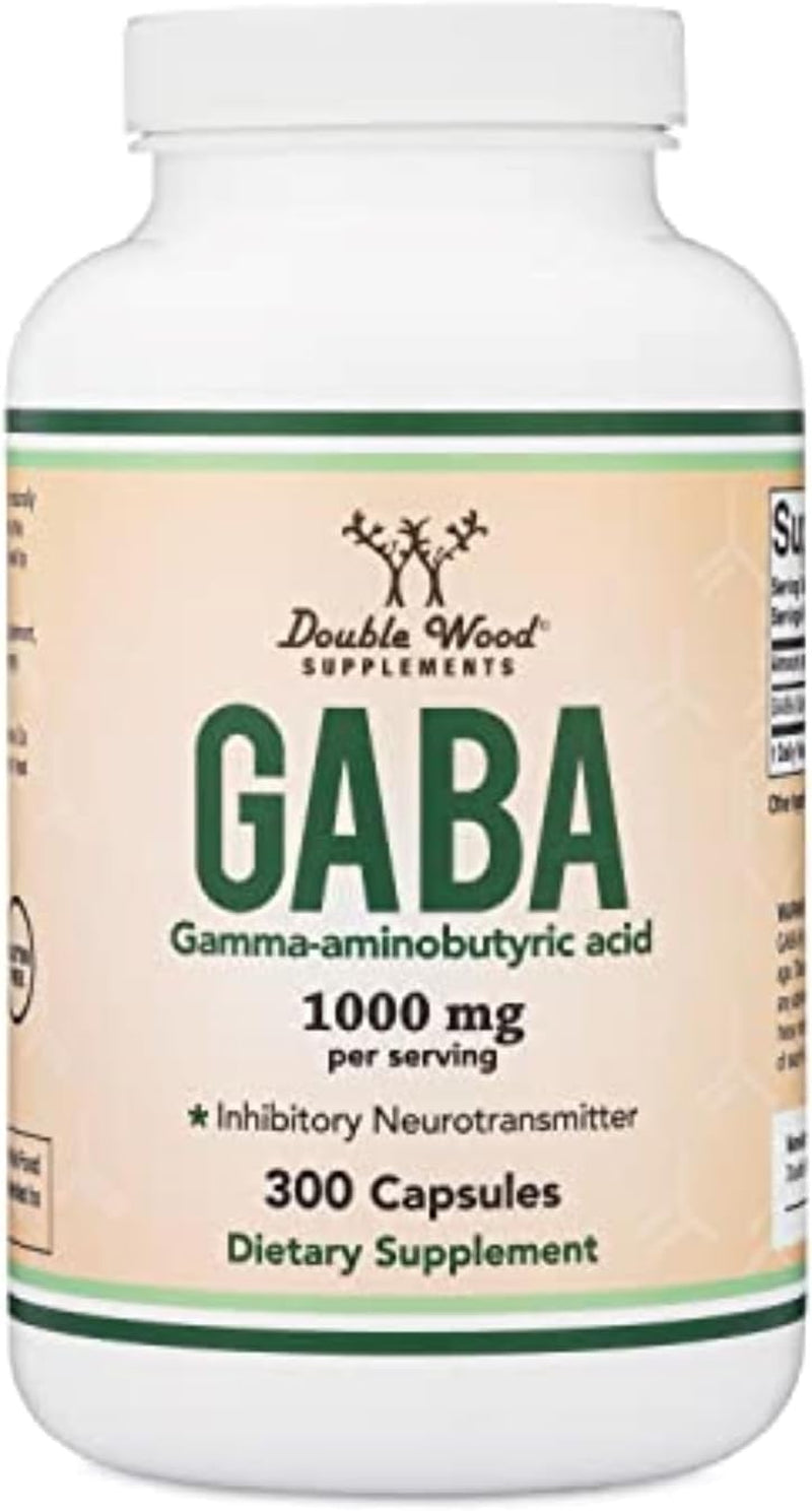 GABA Supplement (300 Capsules, 1,000Mg per Serving) Promotes Calm, Relaxation, and Supports Sleep (Vegan Safe, Gluten Free, Non-Gmo)(Gamma Aminobutyric Acid) by Double Wood