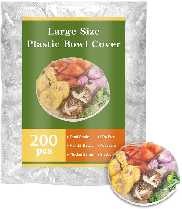 200 Bowl Covers Bread Proofing Large Elastic Reusable Plastic Wrap for Food Storage Baking Rising Sourdough Meal-Prep Fermentation Shower Caps Bpa-Free Keep Food Fresh