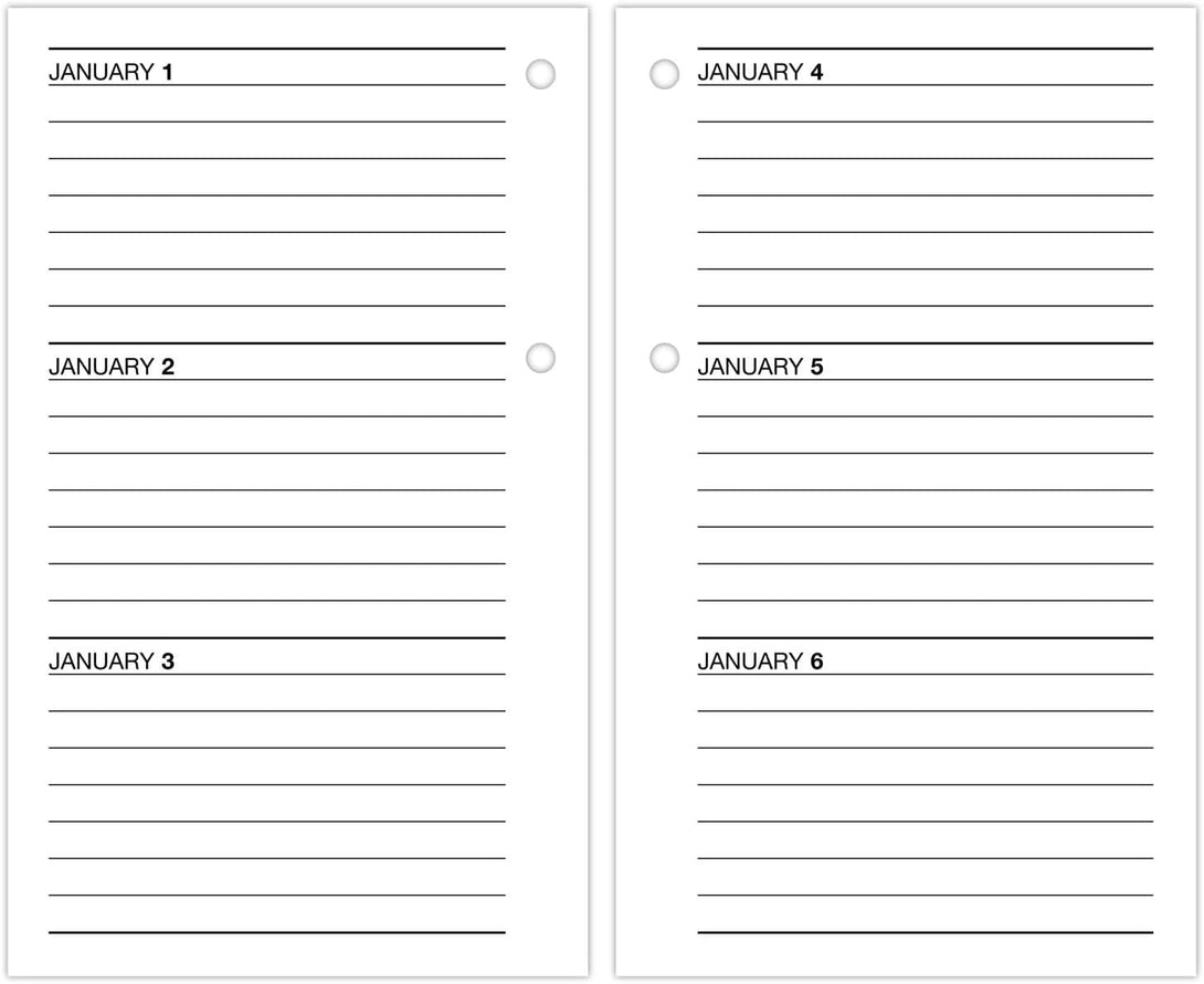 AT-A-GLANCE 2025 Desk Calendar Refill, Daily, 3-1/2" X 6", Standard, Loose-Leaf (E7175025)
