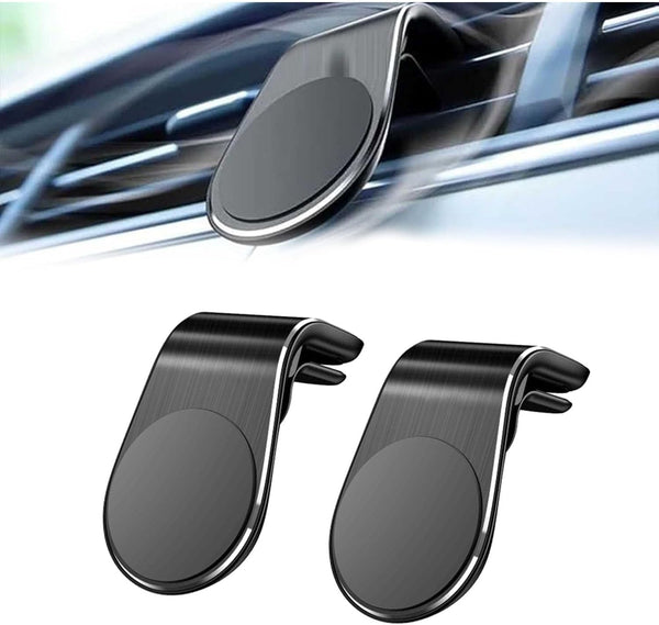 2Pcs Mobile Phone Navigation Magnetic Bracket, L Type 360° Rotatable Car Phone Mount, Strong Magnet Mount for Any Smartphone
