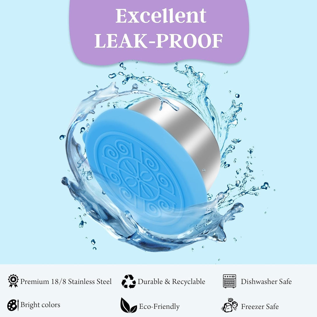 6X1.6 Oz Salad Dressing Containers with Lids, Small Leakproof Reusable Stainless Steel Salad Dressing Container to Go for Lunch Boxes,Sauce Containers, Picnics,Travel Meal Prep and Kitchen Storage.