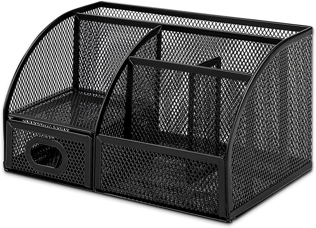 Amazon Basics Mesh Pen Holder and Organizer, Black, ‎9.1" X 5.9" X 5.5''