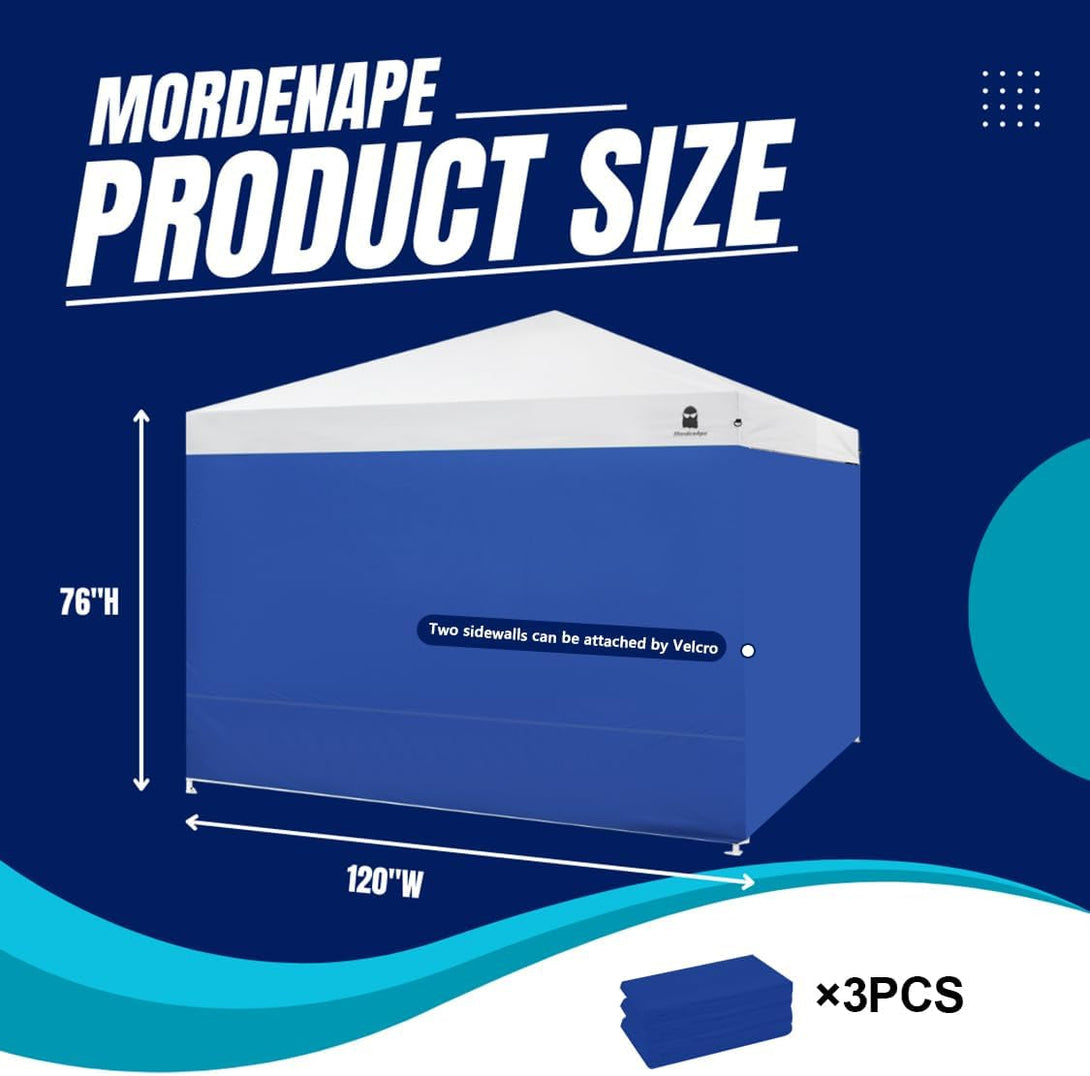 10X10 Pop up Canopy Tent Sidewalls - Straight Leg Compatible, 300D Waterproof Polyester with 99% UV Protection, 3 Piece Royal Blue Wall Set