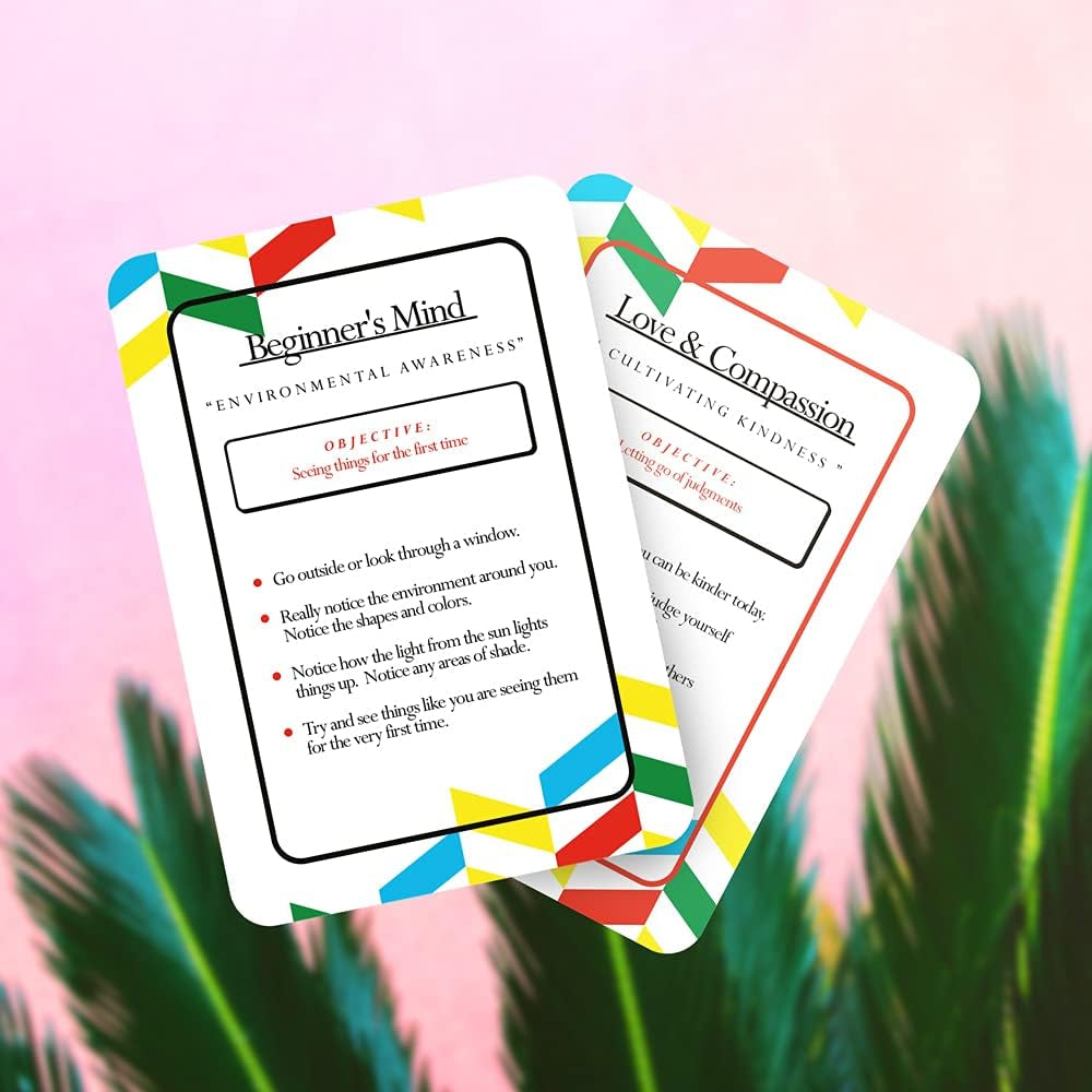 Allura & Arcia 52 Mindfulness Cards - Stress Less, Mindful Meditation, Gratitude, Kindness, Self Care & Relaxation