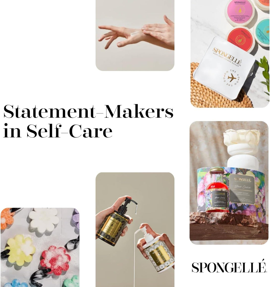 Spongellé He'E Berry Hawaiian Buffer | Body Wash Infused Sponge with Awapuhi & Kukui Nut Oil | Exfoliates & Hydrates | 14+ Uses