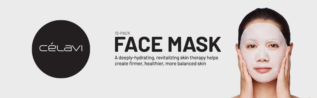 Celavi K-Beauty Skincare Essence Facial Face Mask Korea Skin Care Moisturizing C Set 24 Pack