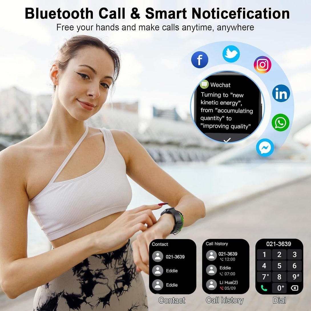 Smart Watch, 1.95" Smartwatch for Men Women (Answer/Make Call), 110+ Sports Modes Fitness Tracker with Heart Rate Sleep Monitor, IP68 Waterproof Fitness Watch, Step Counter Watches for Android Ios