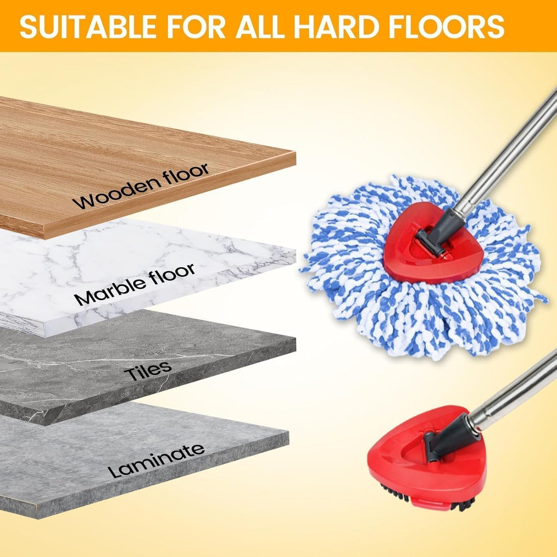 6 Pack Spin Mop Replacement Head, Spin Mop Scrub Brush,Microfiber Mop Refills, Easy to Replace,For Bathroom,Kitchen,Tub and Tile,Easy Cleaning,Suitable for Ocedar Rinseclean 2-Tank System Spin Mop(G)