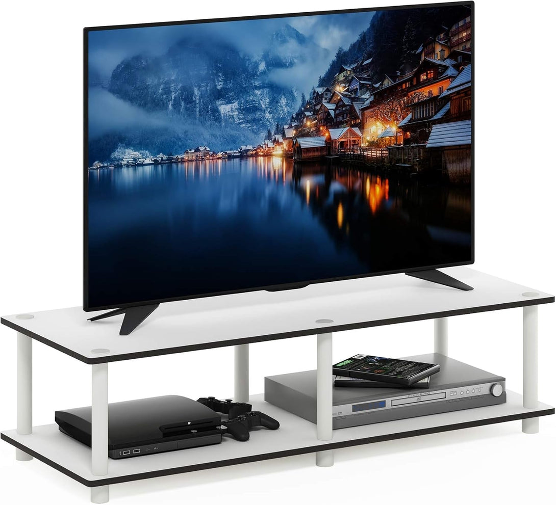 Furinno Just No Tools Wide TV Stand, White