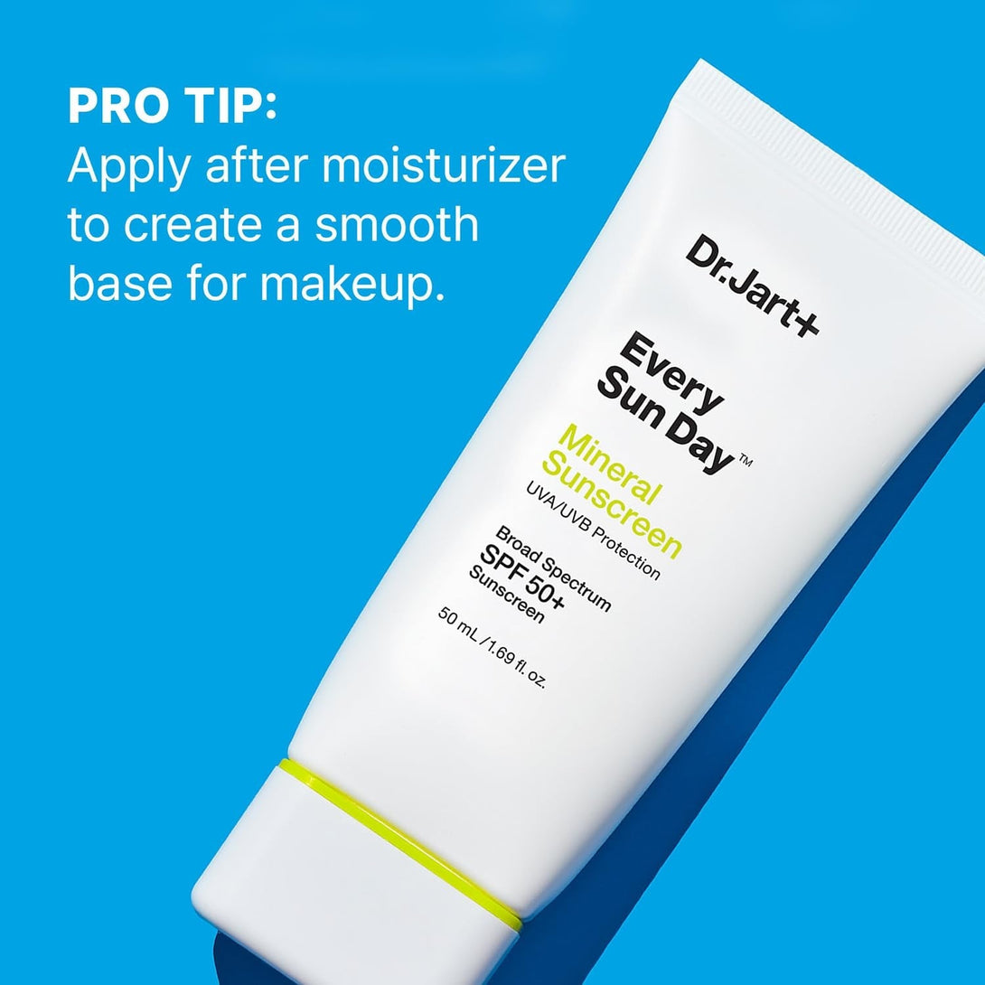 Dr.Jart+ Every Sun Day Mineral Korean Sunscreen SPF 50+ for Face | Korean Skin Care | Travel Size, 1.69 Fl Oz