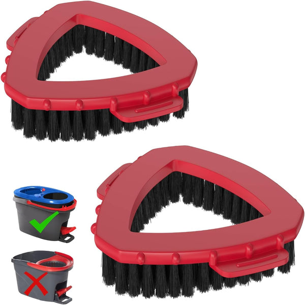 2 Pack Scrubber Mop Head Scrub Brush Head for O-Cedar Rinseclean 2 Tank System, Scrub Brush Attachment for Ocedar Spin Mop Scrubber Head Stiff Triangle Mop Head for Floor Shower Cleaning Accessories