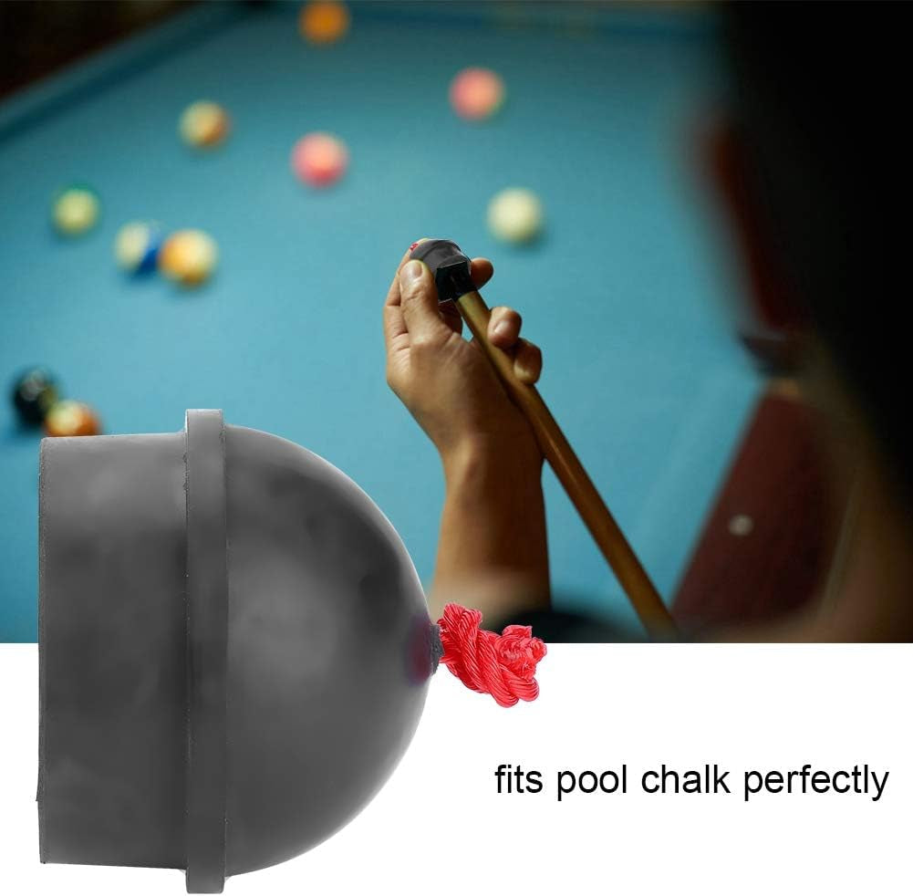 Alomejor 2Pcs Cue Tips No Slip Cue Tip Chalk Billiard Pool Cue Chalk Holder with Cord for Pool Cues and Snooker
