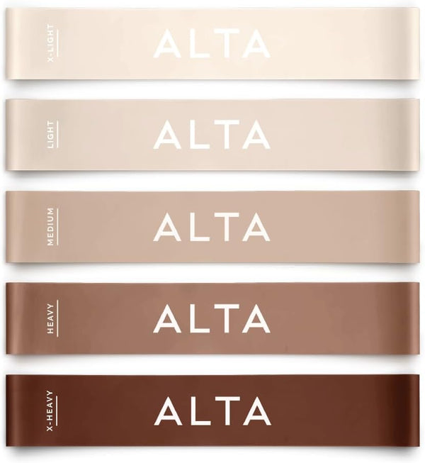 ALTA Mini Loop Bands for Exercise - Premium Durable Latex - Small Resistance Bands for Women, Booty Bands for Working Out, Leg Stretch Loops for Physical Therapy, Pilates Exercise Mini Bands Set