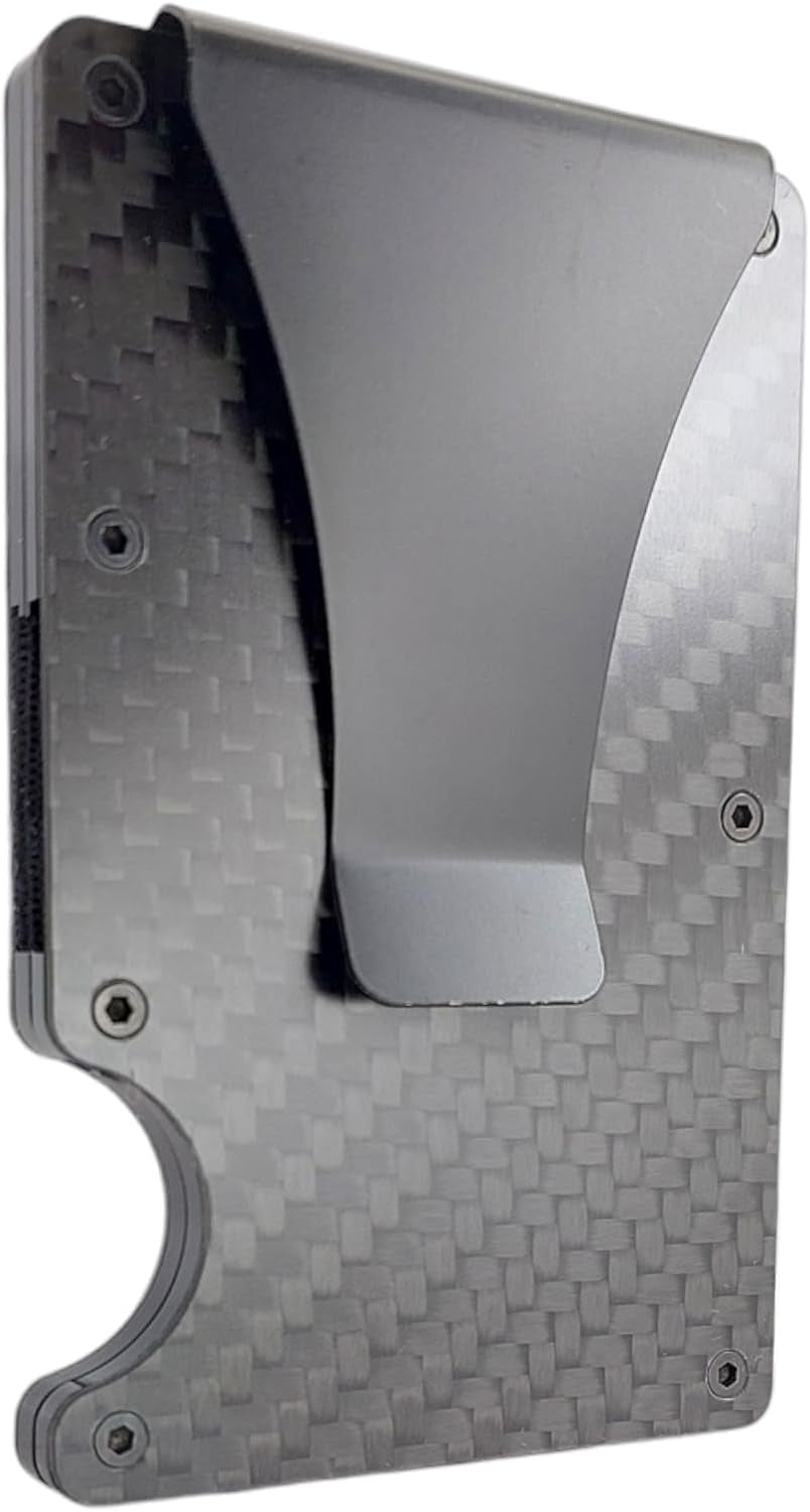 ROVE - Money Clip - RFID Blocking Aluminium Enhanced Minimalistic Compact Wallet (Carbon Fibre)