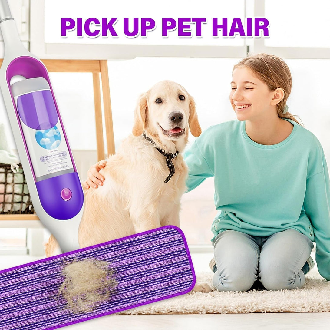 6 Pack Reusable Mop Pads Compatible with Swiffer Powermop, Microfiber Pads Refills Machine Washable up to 100 Times Wet Dry Use Suitable for All Floor Types