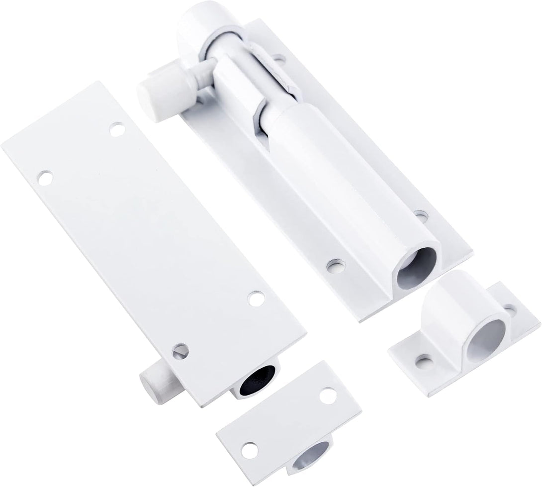 2 PCS Barrel Bolt Latch Heavy Duty Slide Lock, 3 Inch Aluminum Alloy Slide Latch Door Lock White Barrel Latch for Security Gate Slide Bolt, Garage Door Latches, Warehouse Shed Latches