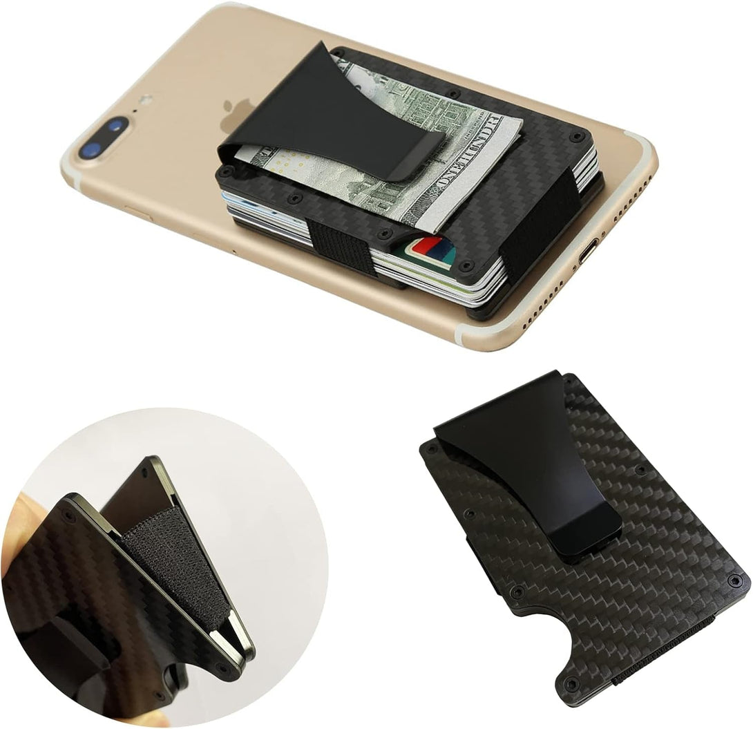 WAFJAMF Small Men'S Slim Money Clip Stainless Steel Credit Business Card Holder Pocket Cash Wallet