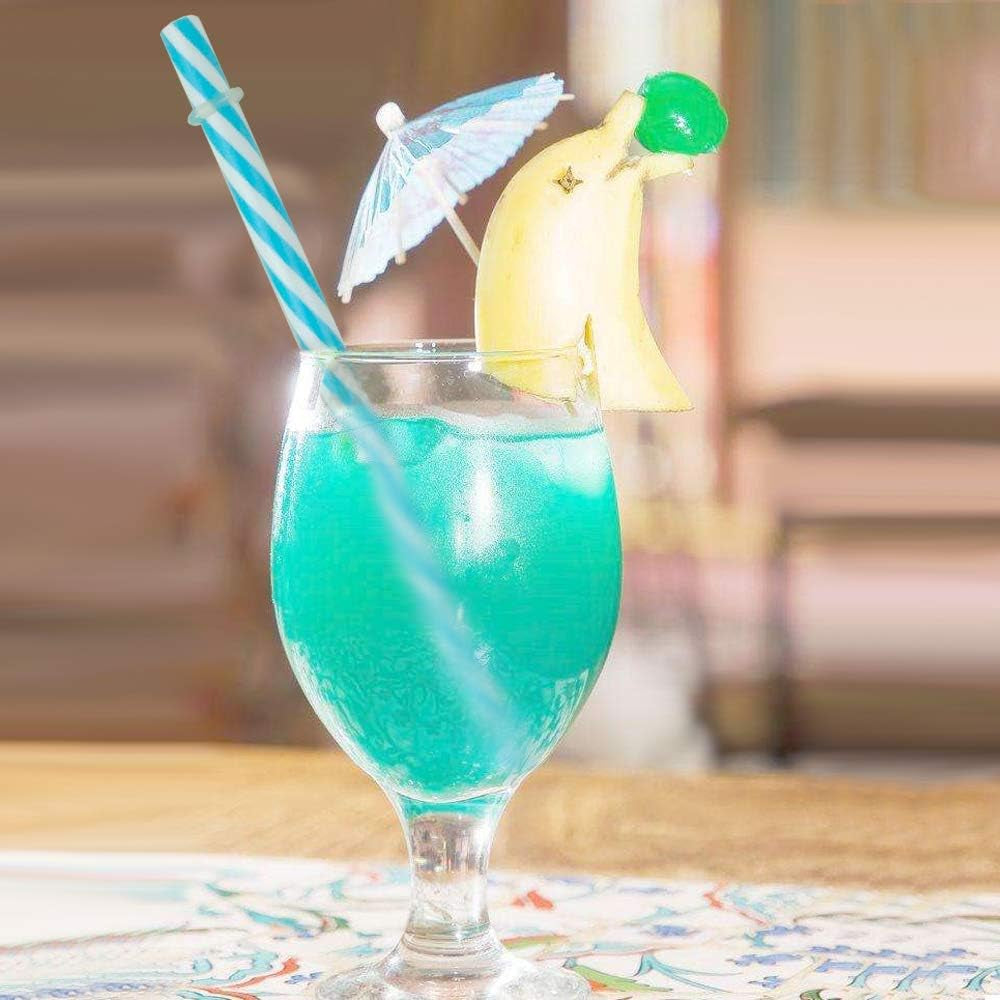 100 Piece Reusable Hard Plastic Straws. Bpa-Free, 9 Inch Long Stripe Drinking Straws, Outer Diameter 0.28 Inch