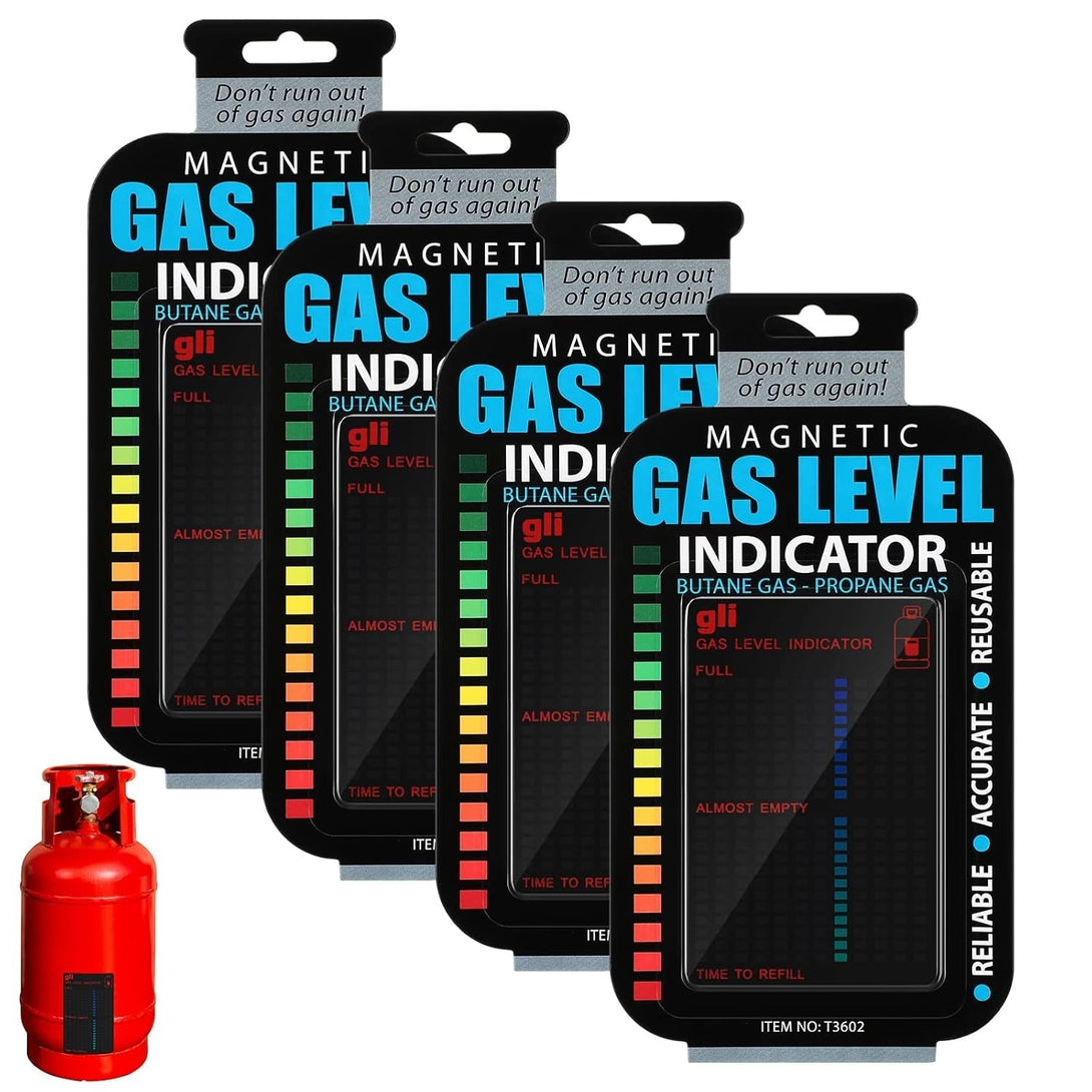 4 Pieces Magnetic Gas Level Indicator Reusable Propane Fuel Level Indicators Propane Tank Gauge for Home Kitchen Tool Outdoor Barbecues, Camping