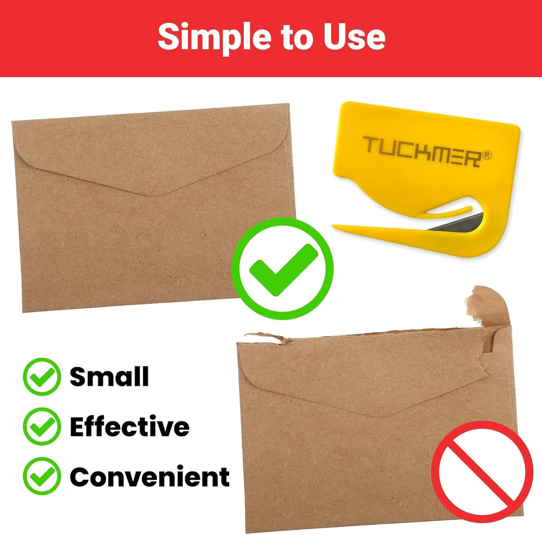 4 Pk Letter Opener Envelope Opener, Mail Cutter Slitter for Women, Men, Office, Home & Business Travelers - Mail Cutter with Safety Concealed Razor Blade and Guiding Tip for Perfect Cut - 4 Colors