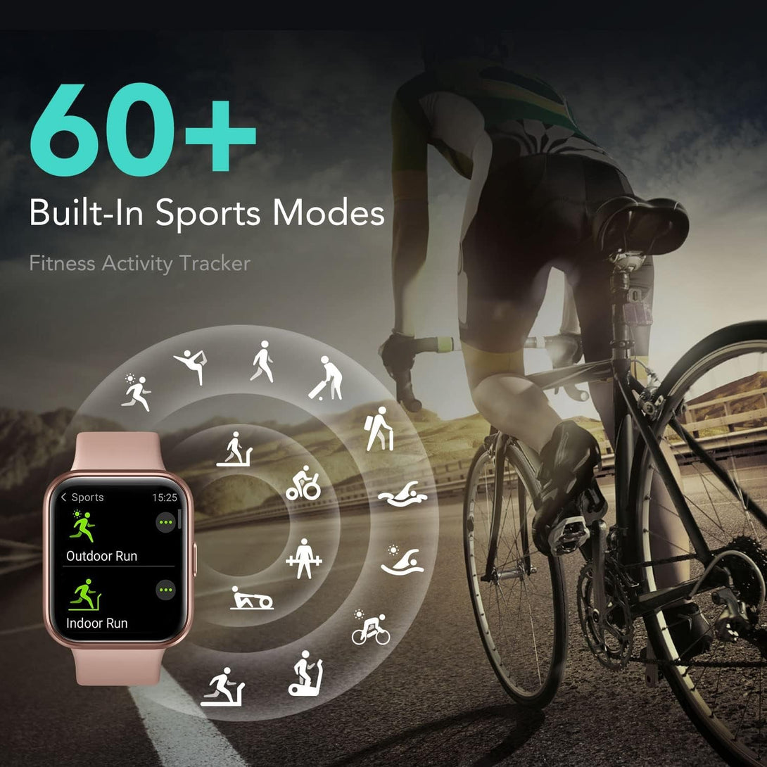 SKG Smart Watch for Men Women Android Iphone, with Alexa Built-In & Bluetooth Call(Answer/Make Call) 1.69" Fitness Tracker with IP68 Waterproof, 60+ Sports, Heart Rate Spo2 Monitor, V7 Pro