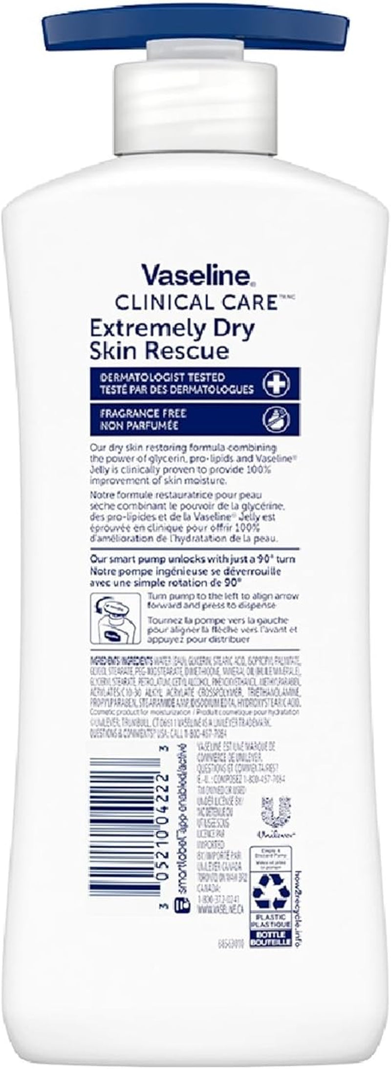 Vaseline Clinical Care Hand and Body Lotion Extremely Dry Skin Rescue 13.5 Oz