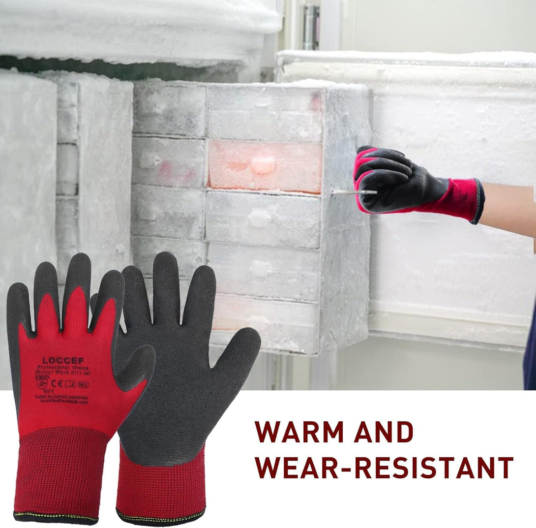 2 Pairs Winter Work Gloves for Men and Women, Freezer Gloves for Work below Zero, Thermal Insulated, Super Grip