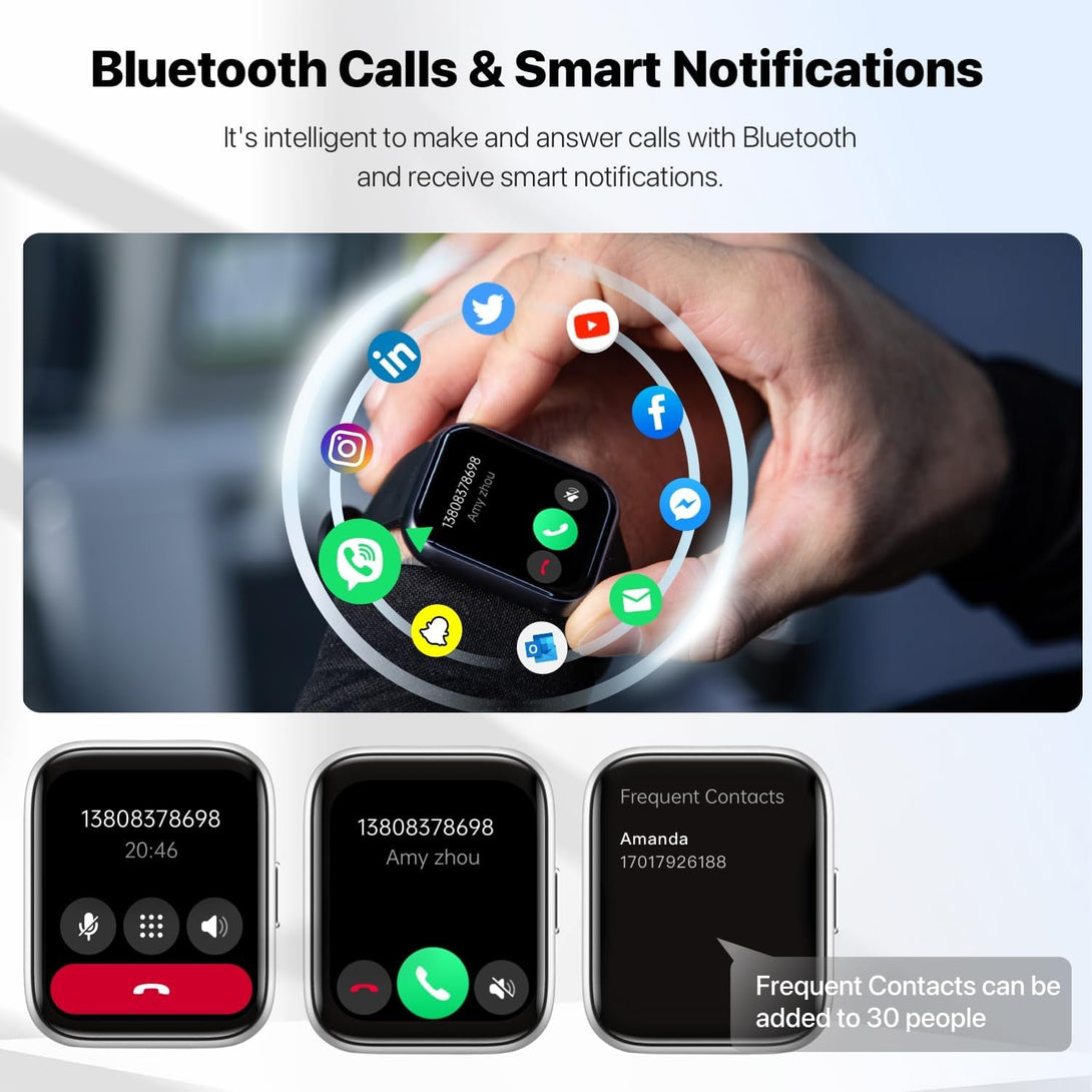 Smart Watch for Men Women - Answer/Make Calls/Quick Reply/Ai Voice Assistant, 1.83" for Android Iphone Samsung Compatible IP68 Smartwatch Blood Oxygen Heart Rate Fitness Tracker (Pink, 1.83")