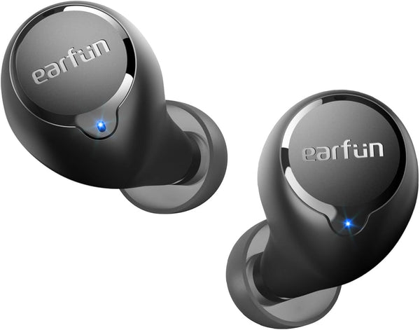 Earfun Free 2S Wireless Earbuds, [Upgraded Version] Bluetooth Earbuds with Deep Bass, 4 Mics for Clear Call, Customizable EQ App, IPX7 Waterproof In-Ear Headphones, 30H Playtime, Wireless Charging