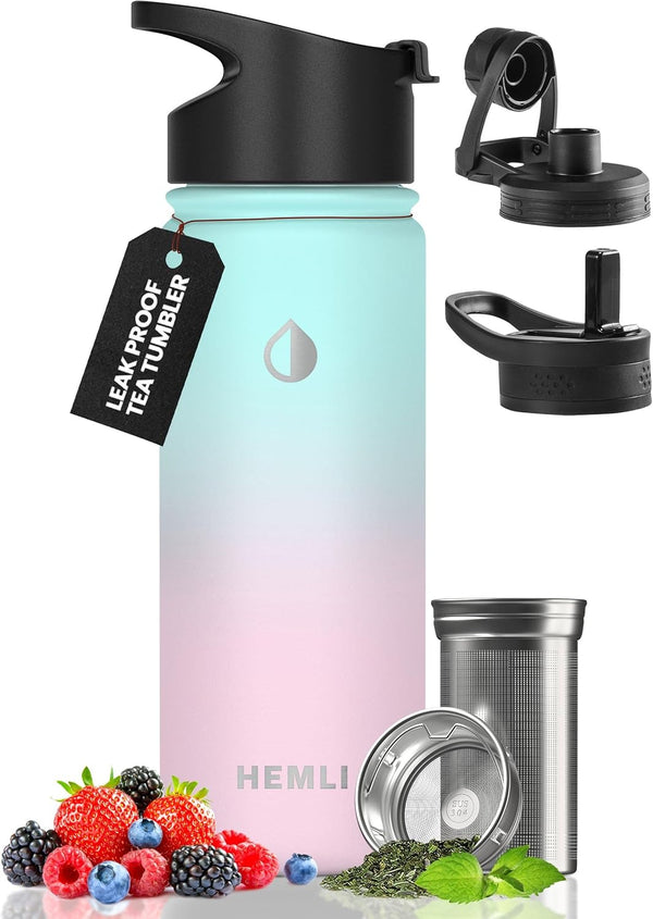 18 Oz Insulated Tea Tumbler Bottle with Infuser, Travel Mug