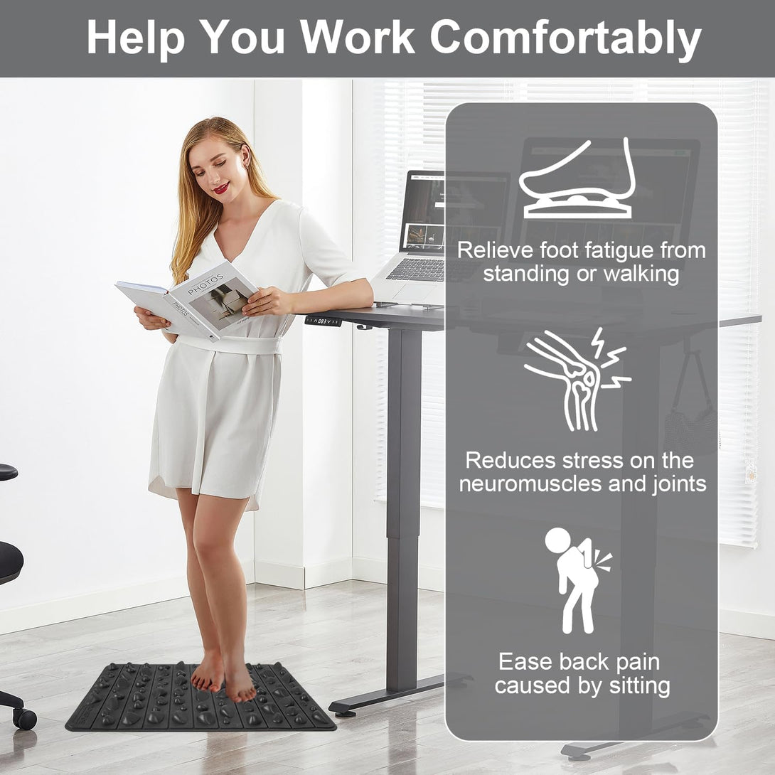 Foot Massage Mat, anti Fatigue Mat Standing Desk Office Mat Foot Massage Tool for Yoga Travel Bathroom All-Purpose Acupressure Mat Sensory Pad Desk Floor Mat Standing Pad Work Mat 20” X 12”