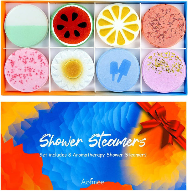 Aofmee Shower Steamers Aromatherapy - Pack of 8 Shower Bombs Gift Set, Shower Tablets with Essential Oils for Relaxation, Christmas Gifts Self Care Gifts Spa Gifts Birthday Gifts for Women and Men