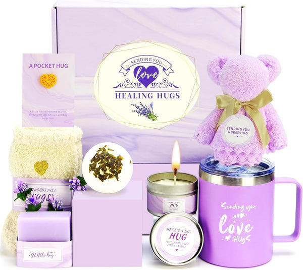 Get Well Gifts for Women, Recovery Self Care Package Feel Better Box, Get Well Soon Gift Baskets for after Surgery Illness Stress Relief, Thinking of You Sending Hug Sympathy Gifts