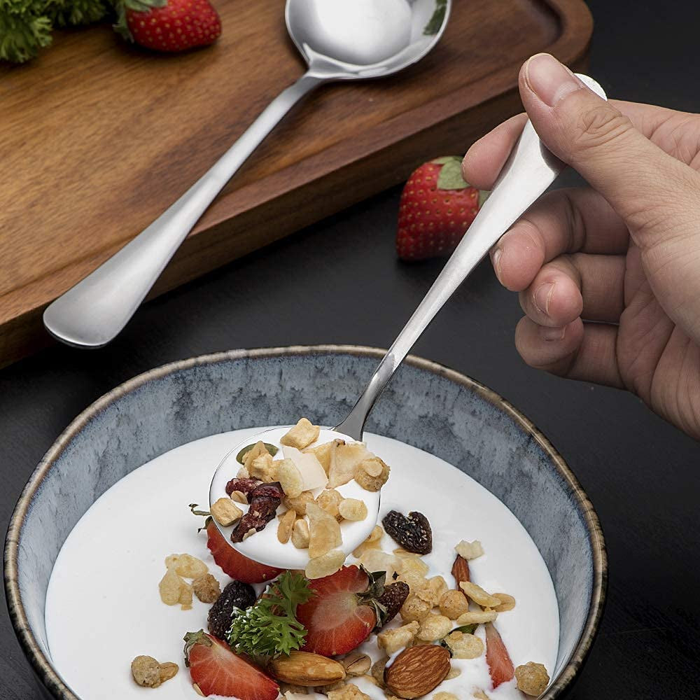 Soup Spoons, 8-Piece Stainless Steel Spoons Heavy-Weight Spoon Flatware