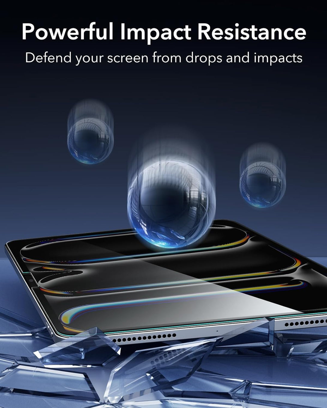 ESR 2 Pack Screen Protector for Ipad Pro 11 Inch M4 2024, Tempered Glass Film with Easy Application Tray, Scratch Resistant, HD Clarity