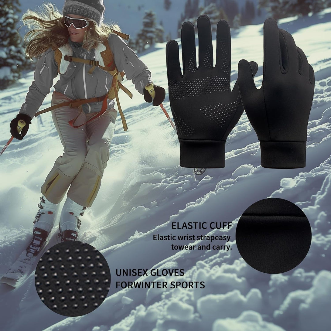 Warm Winter Gloves for Women Men Thermal Fleece Lining Anti-Slip Touch Screen Gloves for Winter Cold Weather Warm Hiking Running