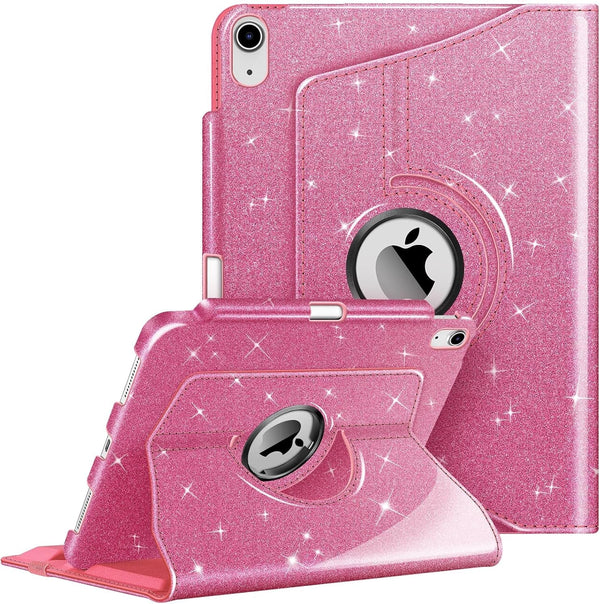 Fintie Rotating Case for Ipad (A16) 11Th Generation 11 Inch (2025), Ipad 10Th Generation 10.9 Inch (2022) - [Built-In Pencil Holder] 360 Degree Rotating Protective Stand Cover, Glittering Pink