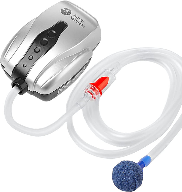 Aquamiracle Aquarium Air Pump Fish Tank Bubbler Aerator, All-In-One Fish Tank Air Pump, Quiet Aquarium Bubbler Aerator